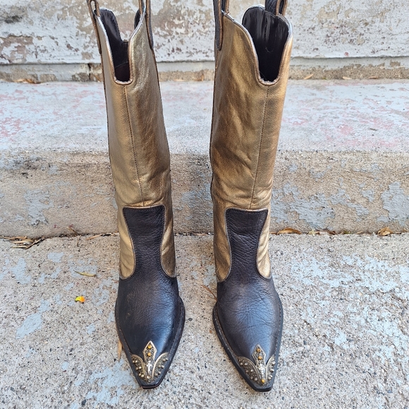 DG2 by Diane Gilman Gold and Black Western Boots - Picture 6 of 12